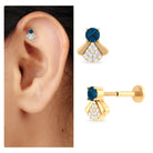 Rosec Jewels-Real London Blue Topaz Fly Earring with Moissanite