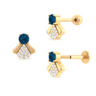 Rosec Jewels-Real London Blue Topaz Fly Earring with Moissanite