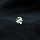 Rosec Jewels-Round Moissanite Flower Cartilage Earring in Gold