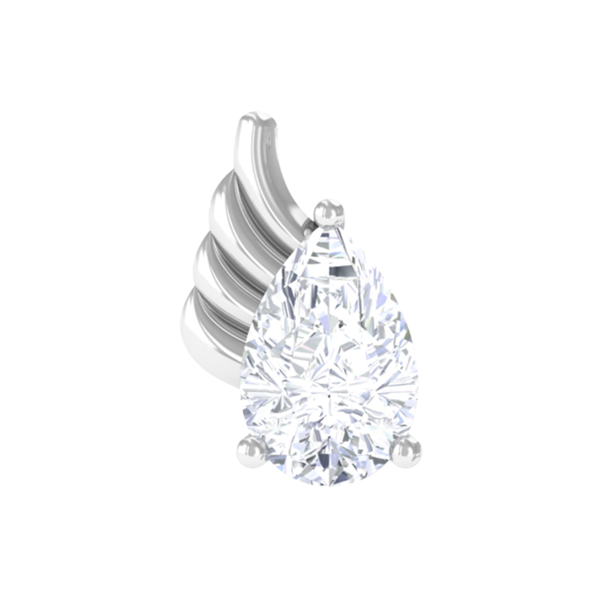 Rosec Jewels-Pear Shape Moissanite Wing Cartilage Earring