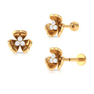 Rosec Jewels-Unique Moissanite Gold Floral Cartilage Earring