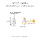 Rosec Jewels-Certified Moissanite Teardrop Helix Earring in Gold