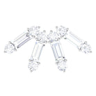 Baguette Moissanite Curved Cartilage Earring Moissanite - ( D-VS1 ) - Color and Clarity - Rosec Jewels