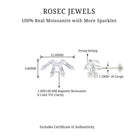 Rosec Jewels-Baguette Moissanite Curved Cartilage Earring