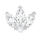 Rosec Jewels-Marquise Diamond Lotus Flower Earring for Cartilage Piercing