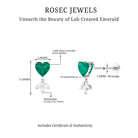 Rosec Jewels-Heart Created Emerald and Moissanite Helix Drop Earring