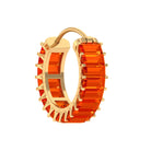 Rosec Jewels-Created Orange Sapphire Conch Hoop Earring in Gold