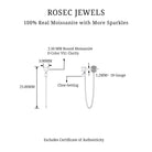 Rosec Jewels-Round Moissanite Chain Drop Earring for Cartilage Piercing