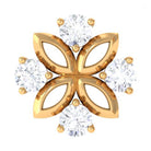 Round Moissanite Gold Flower Earring for Upper Lobe Piercing Moissanite - ( D-VS1 ) - Color and Clarity - Rosec Jewels