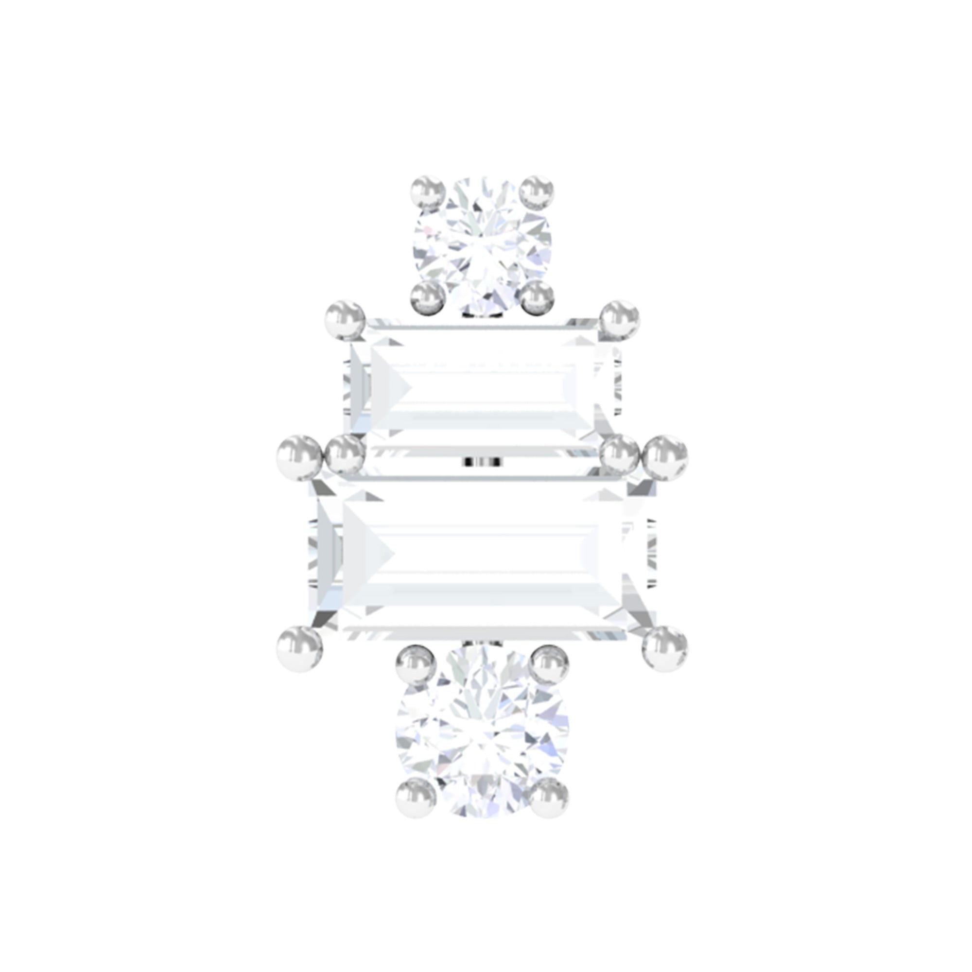 Rosec Jewels-Baguette Moissanite Designer Earring for Helix Piercing