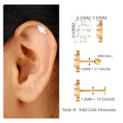 Rosec Jewels-Baguette Moissanite Designer Earring for Helix Piercing