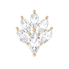 Rosec Jewels-Marquise Moissanite Cluster Leaf Earring for Cartilage Piercing