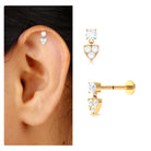 Rosec Jewels-Certified Moissanite Heart Drop Earring for Helix Piercing