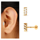 Rosec Jewels-Minimalist Diamond Gold Bar Earring for Tragus Piercing