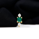 Rosec Jewels-Minimalist Emerald and Moissanite Helix Earring