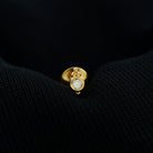 Rosec Jewels-Dainty Diamond Beaded Conch Earring in Gold