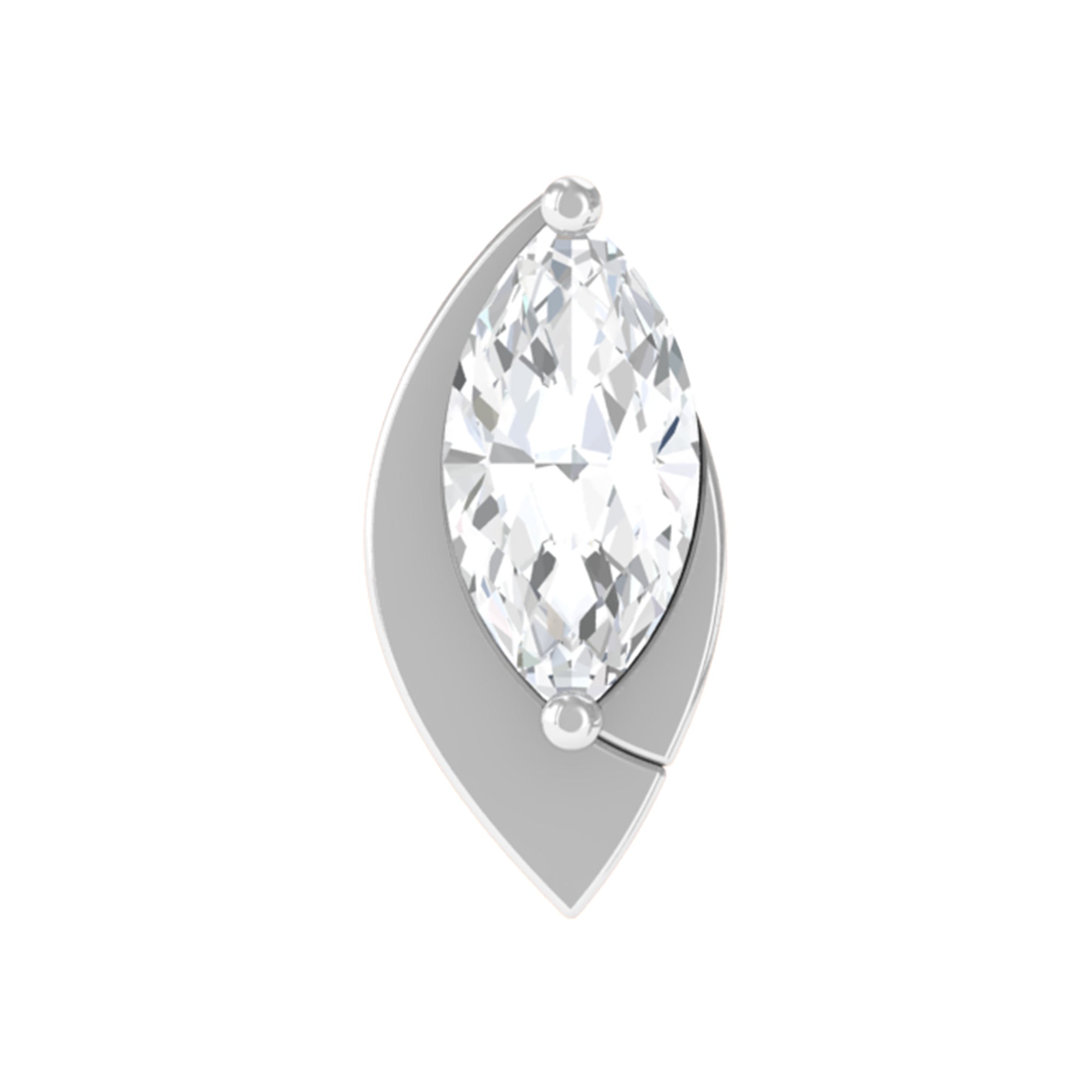 Rosec Jewels-Marquise Moissanite Simple Gold Tragus Earring