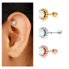 Rosec Jewels-Ethiopian Opal Gold Beaded Earring for Cartilage Piercing