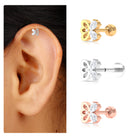 Rosec Jewels-Pear Moissanite Gold Butterfly Earring for Helix Piercing