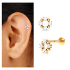 Rosec Jewels-Round Moissanite Open Circle Eternity Cartilage Earring