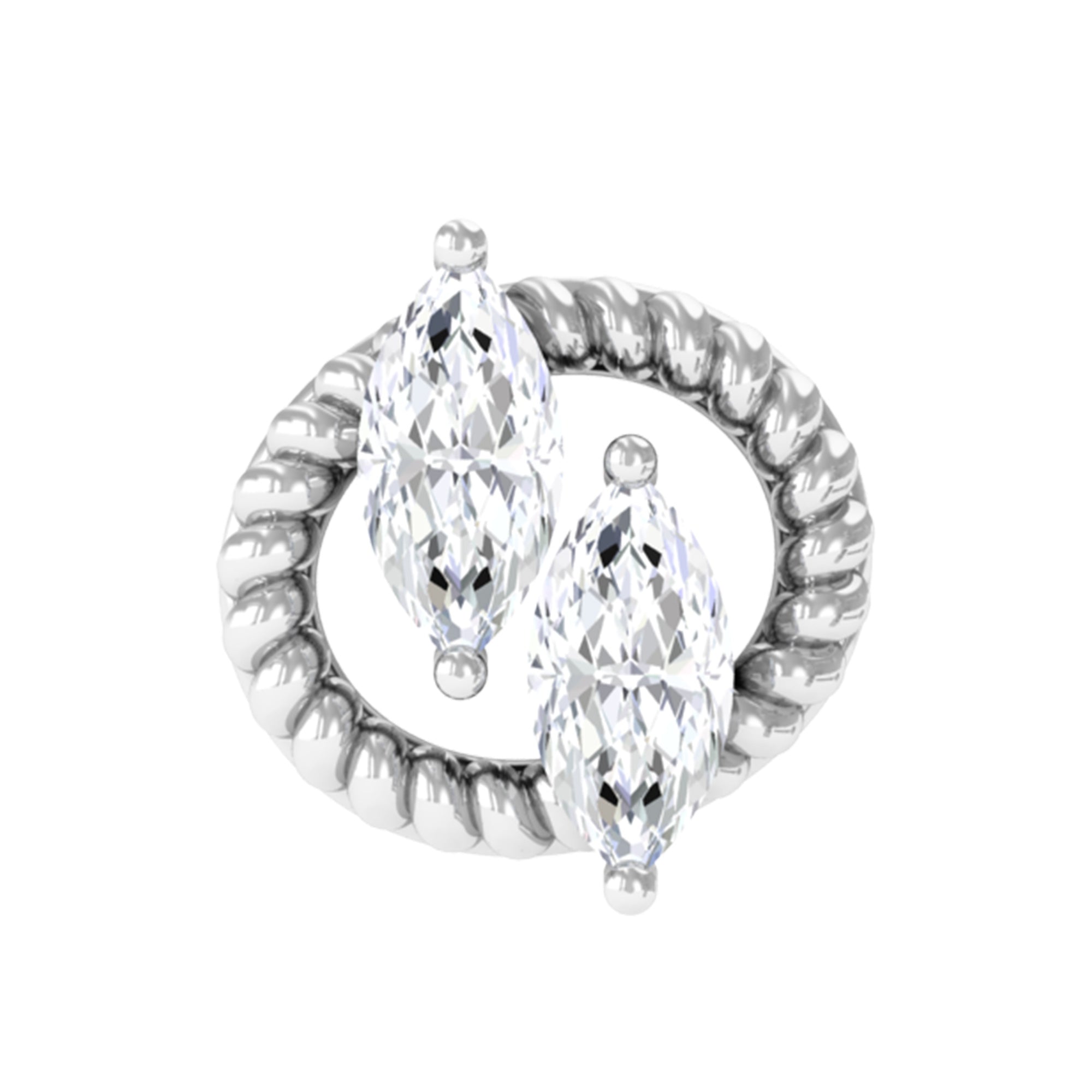 Rosec Jewels-Marquise Diamond Twisted Rope Cartilage Earring