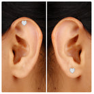 Rosec Jewels-Real Moissanite Heart Earring for Upper Lobe Piercing