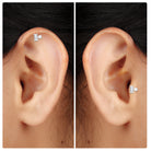 Rosec Jewels-Baguette and Round Cut Moissanite Tragus Earring