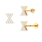 Rosec Jewels-Minimalist Moissanite Bow Helix Earring in Gold