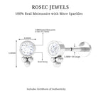 Rosec Jewels-Minimalist Moissanite Gold Beaded Helix Earring in Bezel Setting