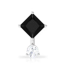 Rosec Jewels-Princess Cut Black Onyx Two Stone Tragus Earring with Diamond