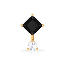 Rosec Jewels-Princess Cut Black Onyx Two Stone Tragus Earring with Diamond