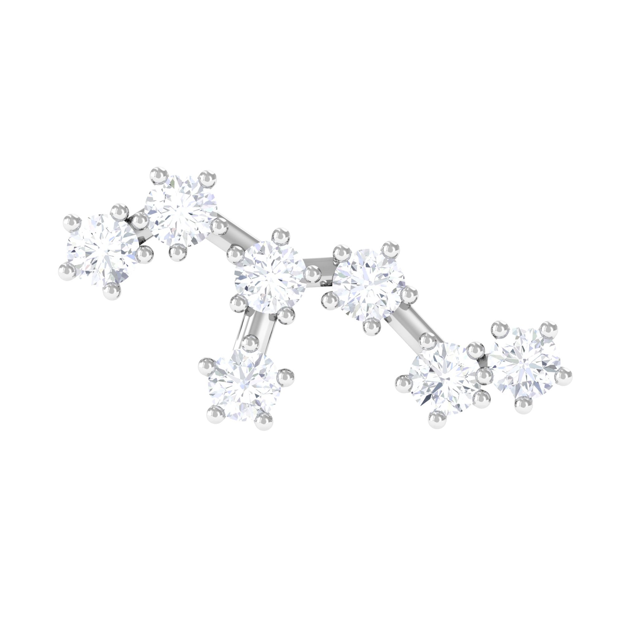 Rosec Jewels-Certified Moissanite Leo Zodiac Ear Climber Earring