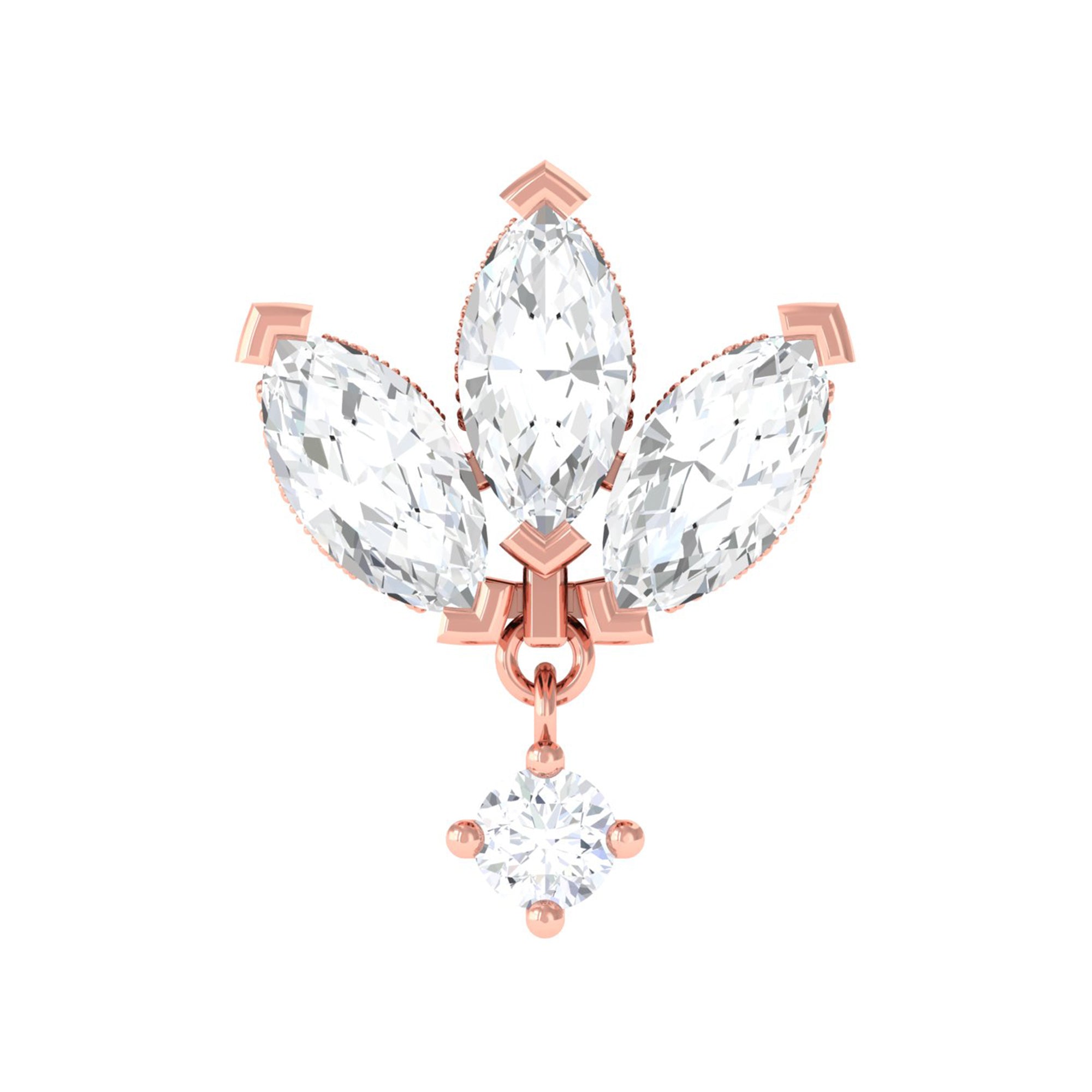 Rosec Jewels-Marquise Diamond Lotus Floral Cartilage Earring