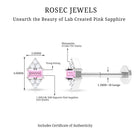 Rosec Jewels-Baguette Pink Sapphire and Moissanite Tragus Earring