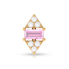 Rosec Jewels-Baguette Pink Sapphire and Moissanite Tragus Earring