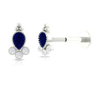 Rosec Jewels-Vintage Style Blue Sapphire and Moissanite Tragus Earring