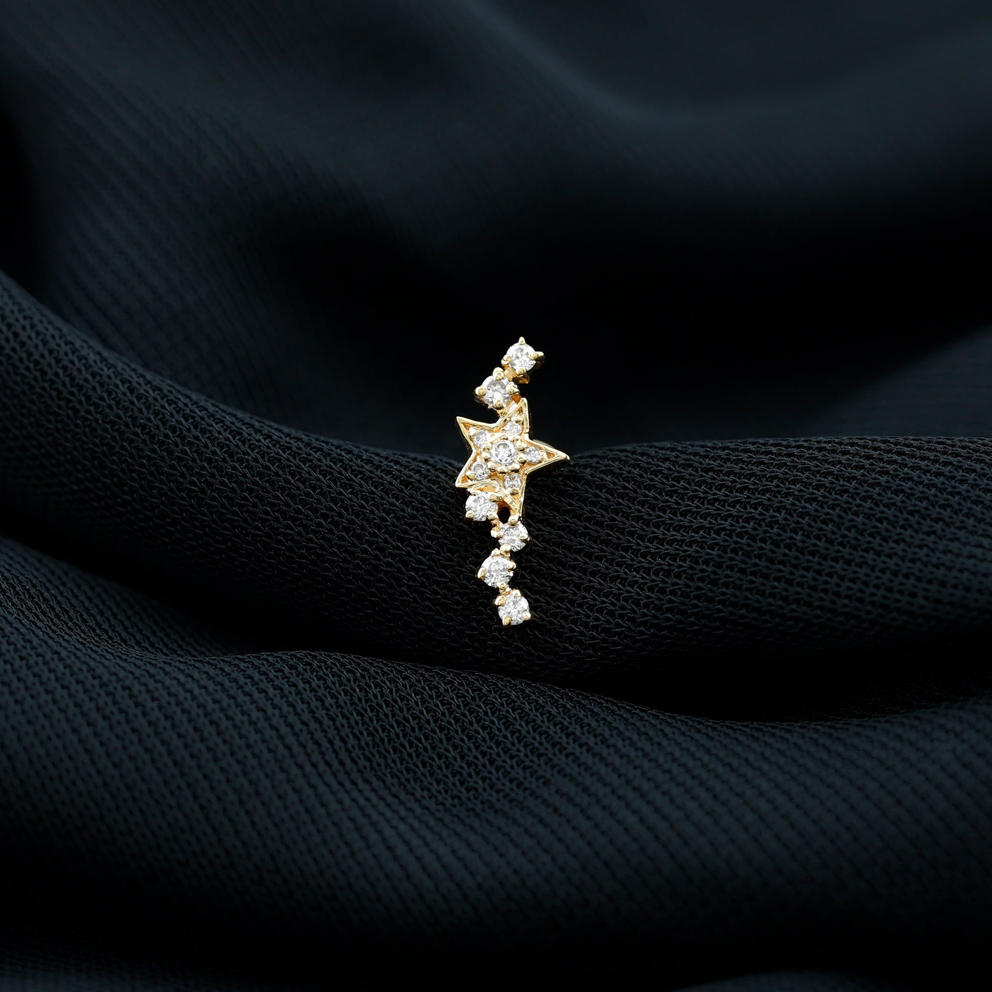 Rosec Jewels-Moissanite Celestial Cartilage Earring in Gold