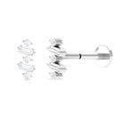 Rosec Jewels-Round Baguette Moissanite Tragus Earring in Gold