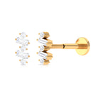 Rosec Jewels-Round Baguette Moissanite Tragus Earring in Gold