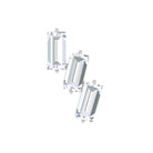 Rosec Jewels-Baguette Diamond Three Stone Earring for Helix Piercing