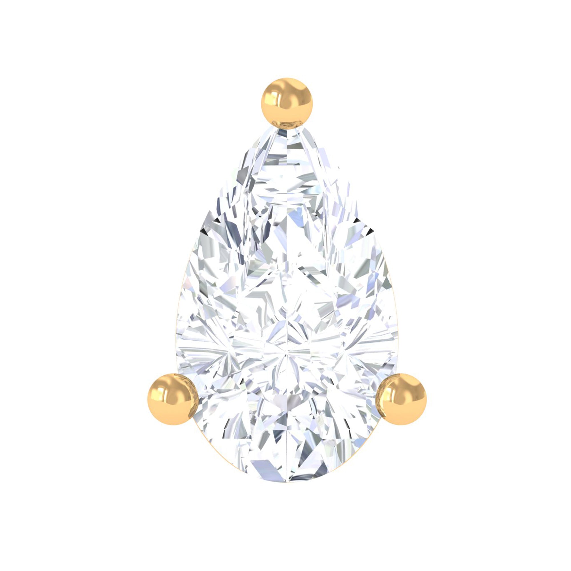 Rosec Jewels-Solitaire Pear Shape Diamond Earring for Tragus Piercing