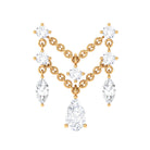 Rosec Jewels-Real Diamond Double Chain Drop Earring for Cartilage Piercing