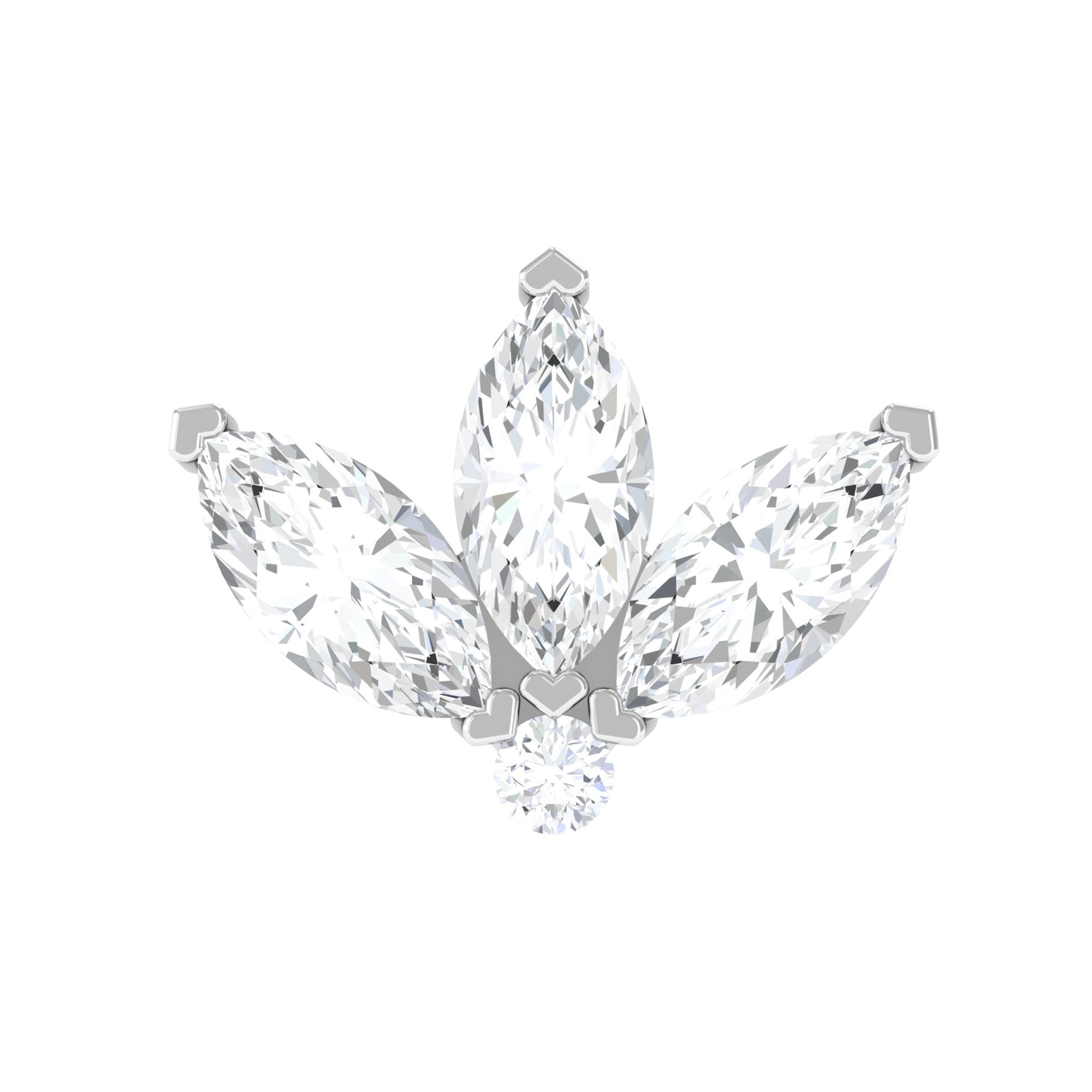 Rosec Jewels-Real Diamond Floral Lotus Earring for Cartilage Piercing