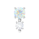 Rosec Jewels-Real Ethiopian Opal and Diamond Two Stone Tragus Earring