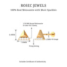 Rosec Jewels-Moissanite Gold Triangle Earring for Cartilage Piercing