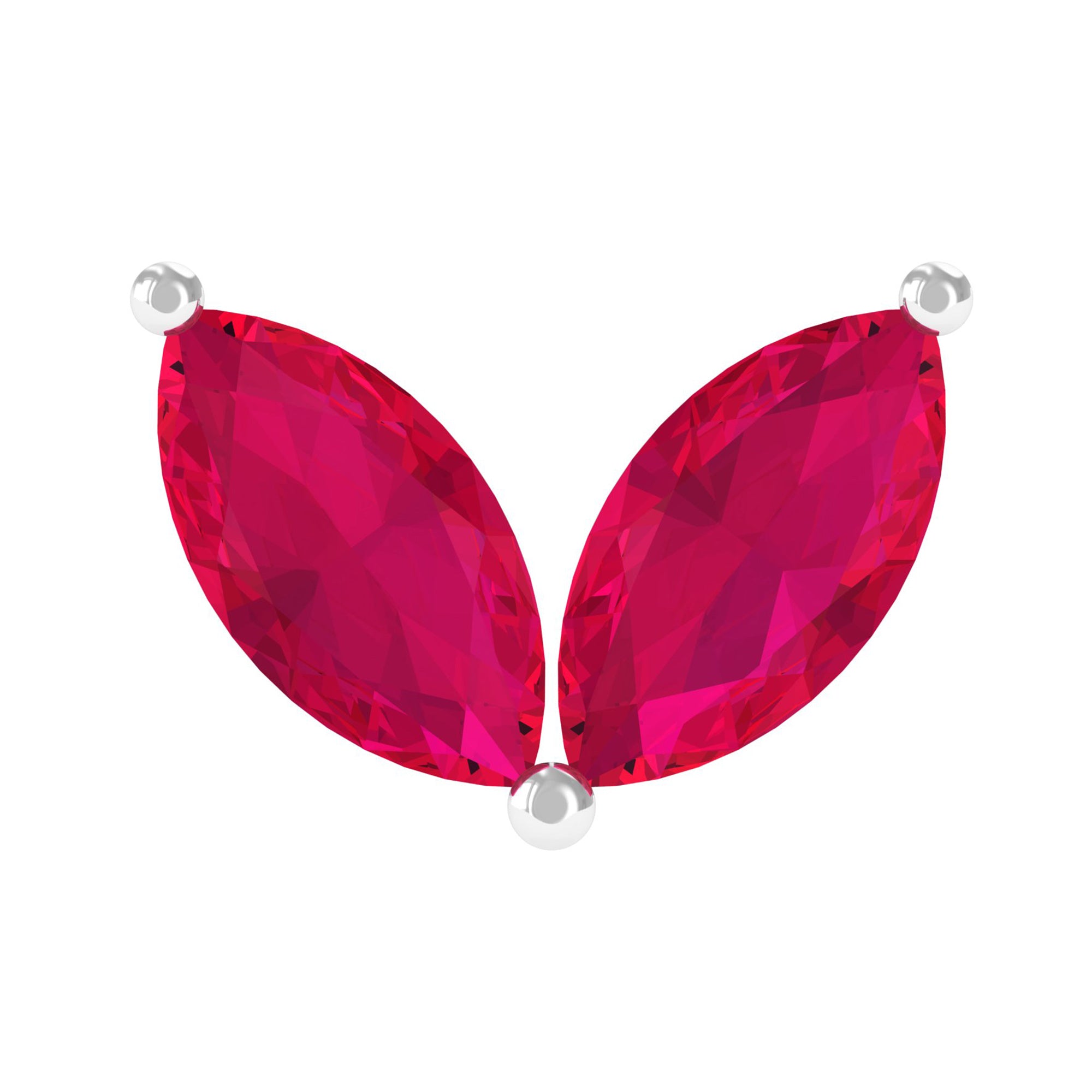 Rosec Jewels-Marquise Ruby Two Stone Cartilage Earring