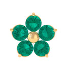 Rosec Jewels-Natural Green Emerald Gold Flower Conch Earring