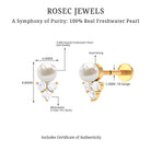 Rosec Jewels-Minimal Freshwater Pearl and Moissanite Tragus Earring