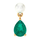 Rosec Jewels-Freshwater Pearl and Emerald Helix Dangle Earring