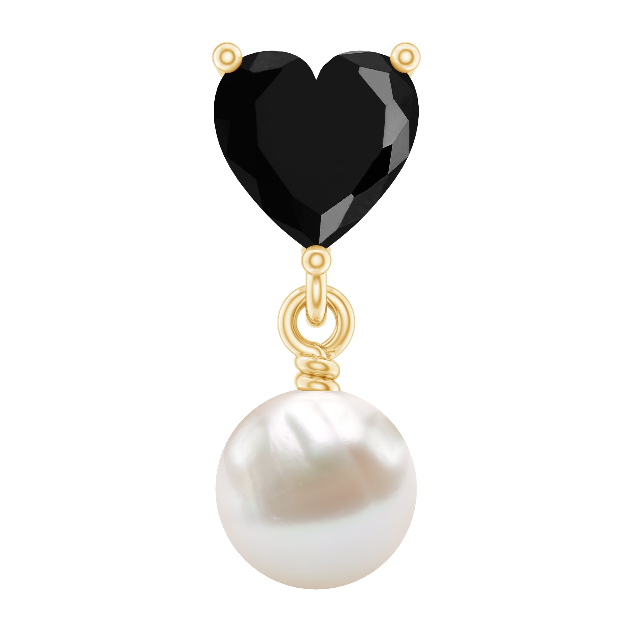 Freshwater Pearl With Black Onyx Drop Stud Earrings Golden online Ears Boutique